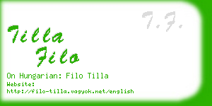 tilla filo business card